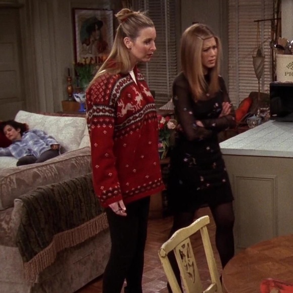 Vintage Reindeer Christmas Sweater ASO Phoebe Buffay on Friends - Picture 9 of 14